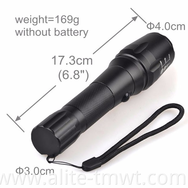 XM-L T6 zoom waterproof led rechargeable torch With charger plug